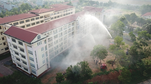 Diễn tập PCCC&CNCH tại Phân hiệu Đại học Thái Nguyên